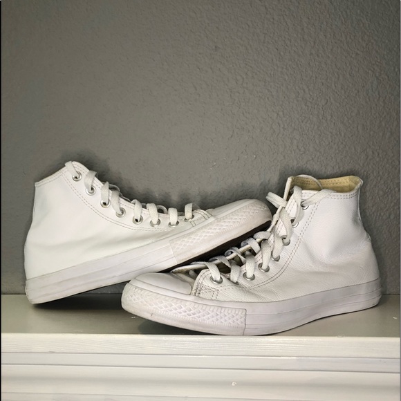 Men’s all white high top converse all star
